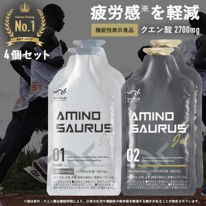 AMINOSAURUS GEL アミノサウルス ジェル 2種各2合計4個入 国産 機能性表示食品 マラソン 補給食 ジェル ランニング 補給食 フル マラソン完走セット