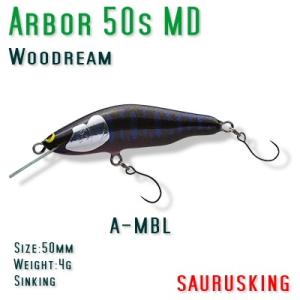 Arbor 50s MD A-MBL Woodream / アルボル 正影ブラック シンキング ミディアムダイブ ウッドリーム｜saurusking