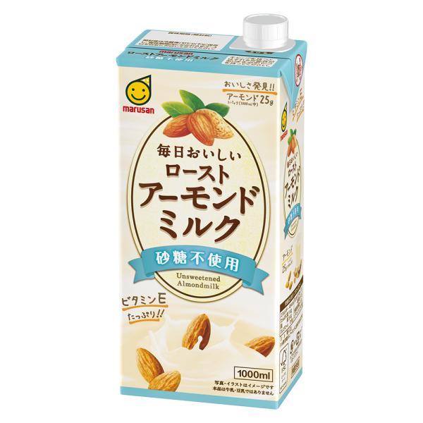 マルサンアイ 毎日おいしいローストアーモンドミルク 砂糖不使用 1000ml(1L)×12本 1本3...