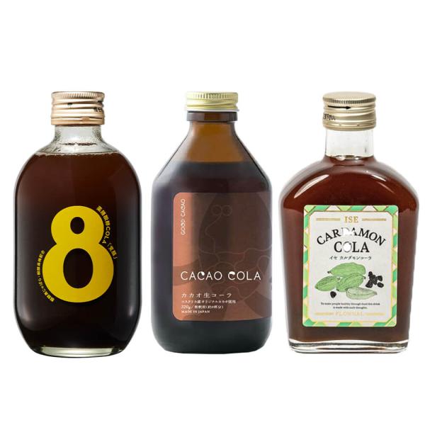 クラフトコーラ3種セット 8cco薬膳醗酵コーラ「覚醒」/カカオ生コーラ/イセカルダモンコーラ 送料...