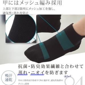 抗菌防臭 表糸:綿100% スポーツソックス ...の詳細画像5