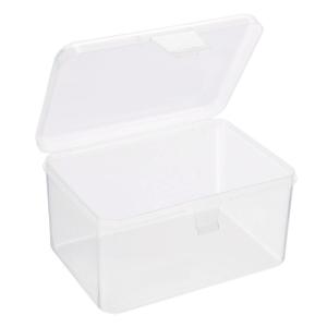 PATIKIL 収納ケース 120x85x65 mm 4個 クリア貯蔵容器 ヒンジ付きのふた プラスチック 長方形ボックス ビーズ アート｜savoia