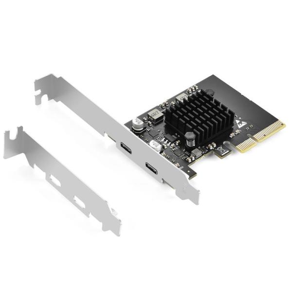 ELUTENG PCIE USB C 3.2 Gen2 増設ボード 10Gbps 2つのUSB Ty...