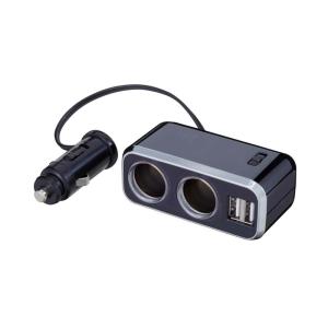 ナポレックス(Napolex) Fizz 車用シガーソケット2連 USB端子2口 USB2.4A 12V車専用ヒューズ付10A(30mm)｜savoia