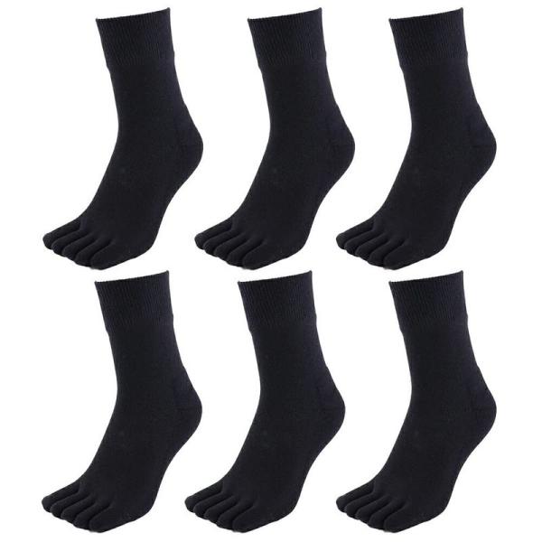 アスカ 5本指ソックス 厚底パイル 旭化成 消臭 ROICA使用 メンズ 25-27cm 6足