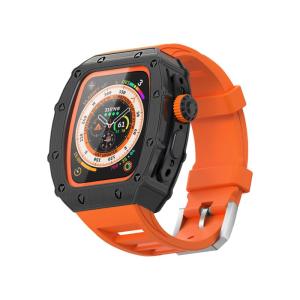 HUALIMEI Apple ウォッチ用 49mm 保護 メタル ケース シリコーン バンド 頑丈 バンパー カバー用 ガラス スクリーン｜savoia