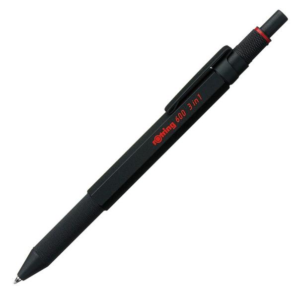 rOtring ロットリング 600 3in1 マルチペン ブラック 2色(黒/赤)＋シャーペン 0...