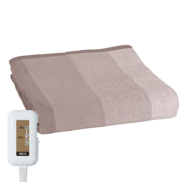 広電(KODEN) 電気毛布 掛け 敷き 綿素材 コットン 188×130cm ベージュ 洗える ス...