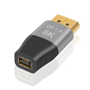 Duttek 8K Mini DP to DPアダプタ, Mini Displayport to DisplayPort 1.4 延長アダプ
