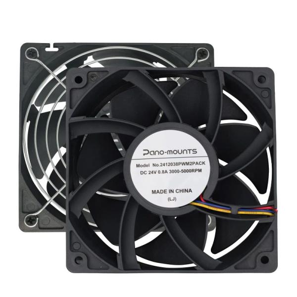 PANO-MOUNTS 12CM 24V 12038 PWM 4PIN デュアルボールベアリングファ...