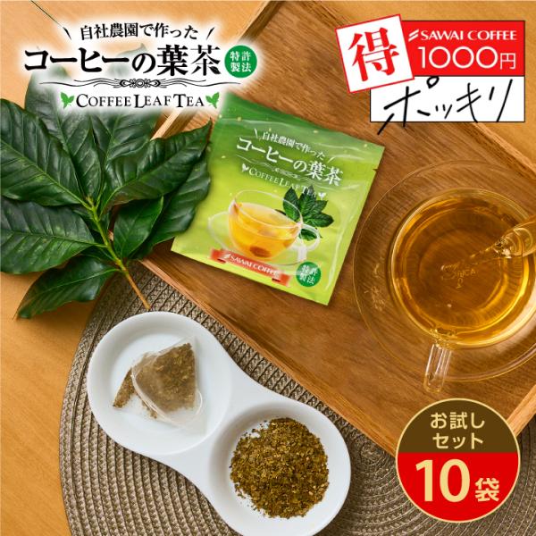 お試し 1000円ぽっきり コーヒーの葉で作った お茶 トリゴネコーヒー茶 1g 10袋 メール便 ...