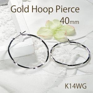K18YG K14WG ミゾ巻き オニキス フープ ピアス18金 14金 k18 K14