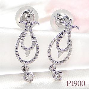 ダイヤモンドピアス ダイヤモンド ピアス フラワー 花 18k 18金 PT Pt