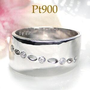 プラチナ Pt900 0.15ct ダイアモンド リング ファッション ジュエリー 