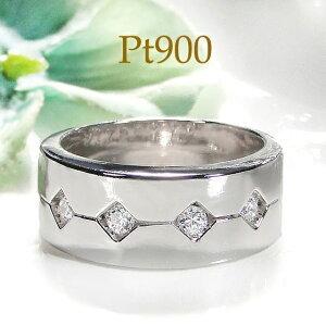 Pt900 ダイヤ付きデザインリング 16号 プラチナ Pt900 0.16ct ダイアモンド リング ファッション ジュエリー