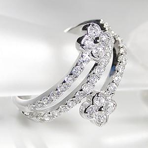 ダイヤモンドリング リング ダイヤモンド 指輪 エタニティ プラチナ pt900 ダイヤ フラワー ...