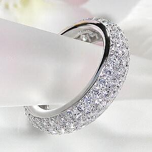 ダイヤモンド パヴェ pt900 豪華 2.50ct フルエタニティリング 指輪 
