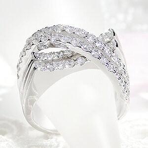 pt900 0.82ct ダイヤモンド 5連 グラマラス エタニティリング