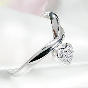 ダイヤモンド ハート パヴェ リング 指輪 ダイヤ フェミニン 0.05ct 