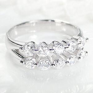 リング ダイヤモンド プラチナ 1カラット 1.01ct 10石 結婚記念日 10年