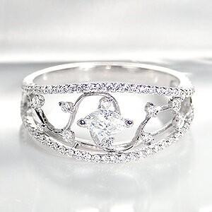 ダイヤモンド エタニティ リング プラチナ フラワー 指輪 pt900 0.25ct