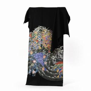 超逸品貴重本加賀友禅 「矢田博」氏作 最高級黒留袖 フルオーダー国内