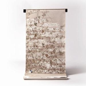 【新品未使用】皇室献上 寿光織　小紋　たてぼかし　反物　ベージュ　未仕立て 皇室献上工場謹製 丹後 万定織物」 濃淡ボカシ 黄櫨染 紫色 一方