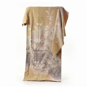 白木染匠 雲文 有職文様 雲取り 訪問着 ベージュ系 訪問着 手縫いお仕立て付き 京友禅 白木染匠 手描き 雲取り文様 綸子