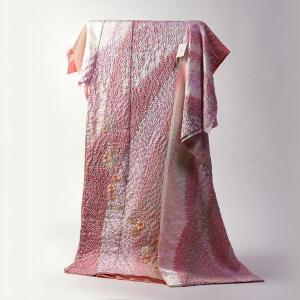 初代 久保田一竹◎辻が花 訪問着 ゴ-ルド◎ 『展示品』 絹100