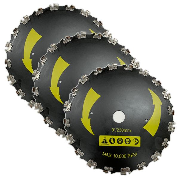 むとひろ 超硬チェンソー刃 竹・笹・雑木用 チップソー 3枚入 230mm×20P 取付穴径：25....
