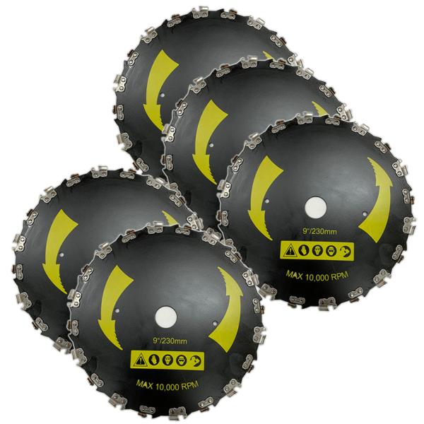 むとひろ 超硬チェンソー刃 竹・笹・雑木用 チップソー 5枚入 230mm×20P 取付穴径：25....