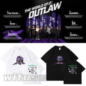 ATEEZ 「OUTLAW」 韓流グッズ 半袖 Tシャツ 春夏 コート 男女 周辺 応援服 打歌服 ...