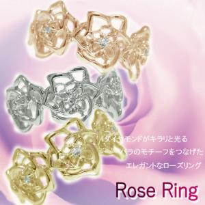 K18 透かし アンティークデザイン ダイアモンド リング 18金 18k
