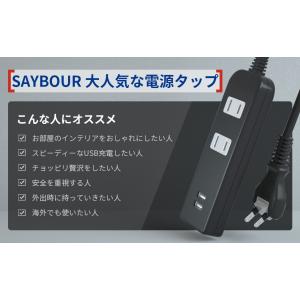 延長コード 2m AC2個 USB 電源タップ...の詳細画像1