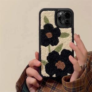 iPhoneケース 花 韓国 もこもこ ふわふわ おしゃれ 可愛い 花柄 iphoneカバー 携帯ケース 携帯カバー スマホケース スマホカバー
