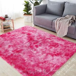 シャギーラグ カーペット ラグ ラグマット 絨毯 シャギー 厚手 おしゃれ 正方形 200 250 3畳 6畳 ピンク