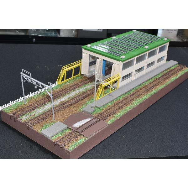 鉄道模型ジオラマ展示台 Nゲージ　KATO電車庫と3線路【40x15cm】※注文制作