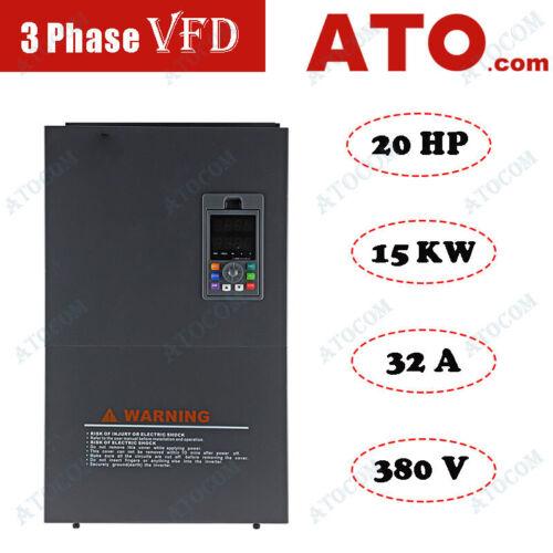 【1年保証】ATO 3相VFD可変周波数駆動コンバーター20 hp 15 kW 32a 380Vイン...