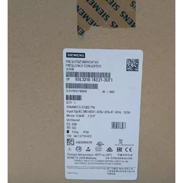 【1年保証】Siemens可変周波数ドライブ6SL3210-1KE21-3UF1 5.5kW