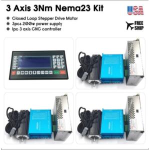 3AXIS 3NMクローズドループステッパーモーターNEMA23 DSPドライバー+電源+CNCコン...
