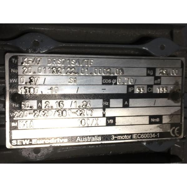 sew eurodrive kf47 drs71s4/tf .37kw 1380-10rpm 50H...
