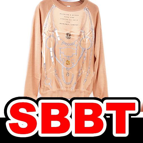 エルメス　シルク切り替え　長袖 ニット　ピンクベージュ×グレー　♯34　カシミヤ×シルク　HERME...