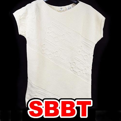 エルメス　半袖ニット 白　♯34　ウール100％　シェーヌダンクル柄　ホースビット金具柄 ホワイト ...