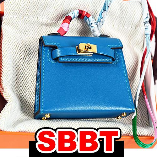 エルメス　ケリーツイリー チャーム　ブルーイズミール　G金具 Y刻印　ケリーチャーム 青　HERME...