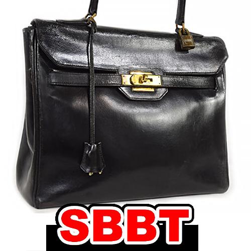 エルメス　サックアクロア　黒　ボックスカーフ　G金具　P刻印　1960年製　ヴィンテージ ブラック ...