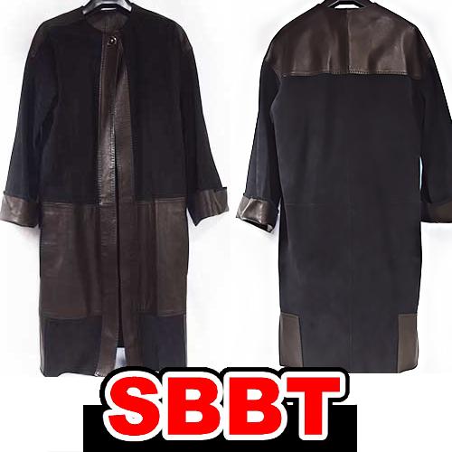 エルメス　リバーシブル レザー ロングコート　黒　ブラック　サイズ40位　11号位 ラムスキン HE...