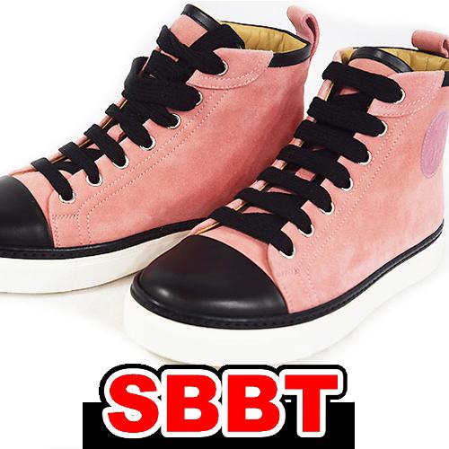 エルメス　ハイカット スニーカー　ピンク×黒　スエード×レザー　♯35 1/2　22.5cm レディ...