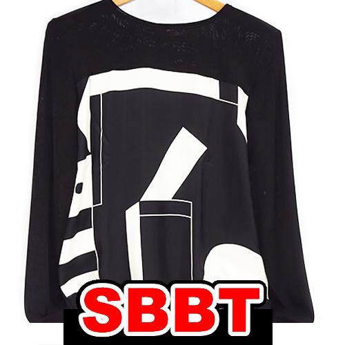 エルメス　長袖 カットソー　黒×白　♯36　シルク×レーヨン　ブラック レディース ロングスリーブ ...