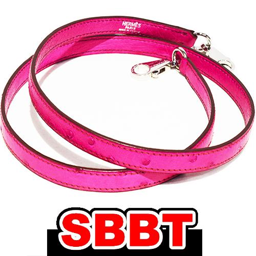 エルメス　ショルダーストラップ　フューシャピンク　オーストリッチ　S金具　シルバー金具 HERMES...