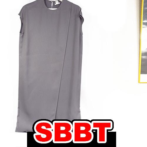 エルメス　フレンチスリーブ ワンピース　グレー　♯34　レーヨン59％ シルク41％  HERMES...